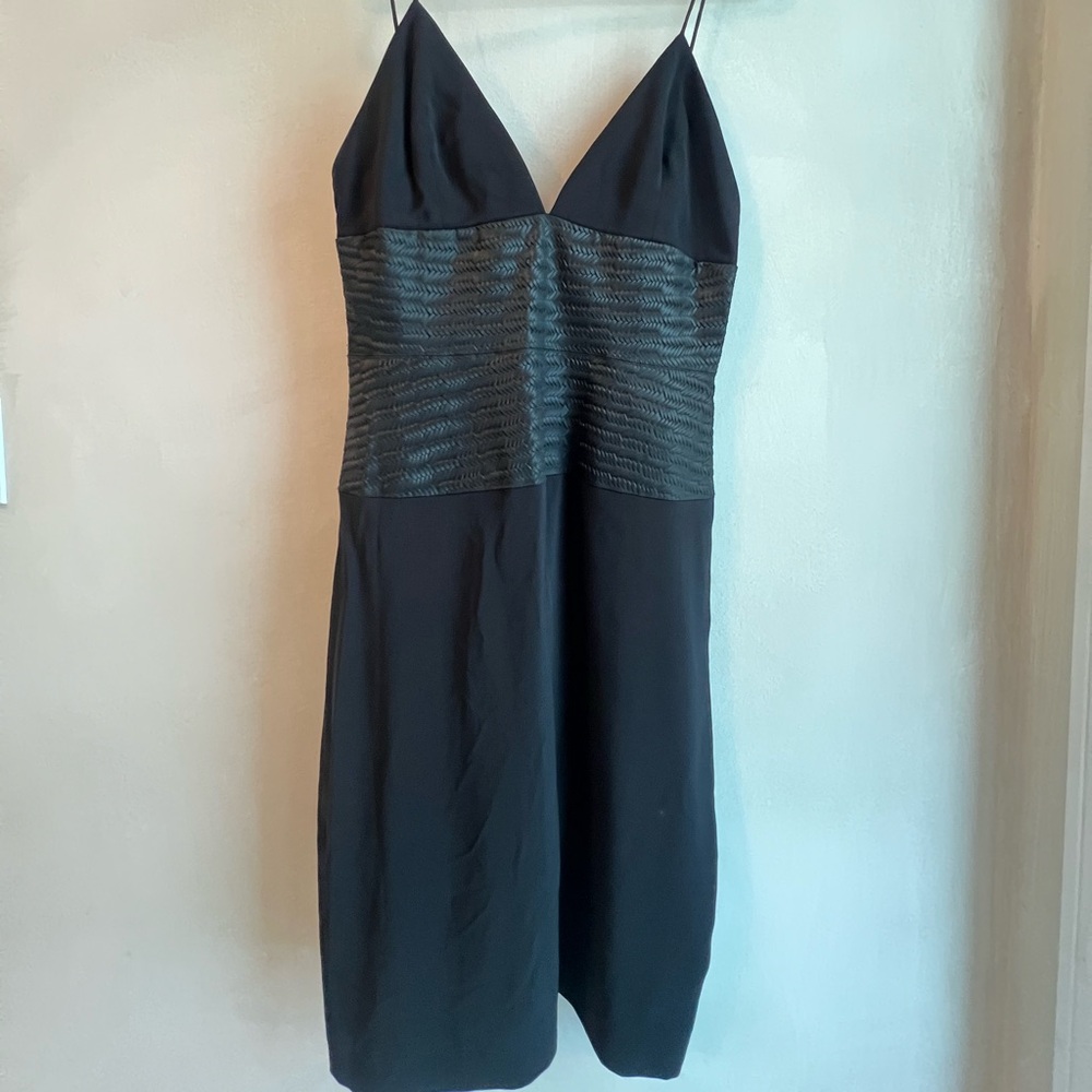 L’Agence Paneled Leather Dress